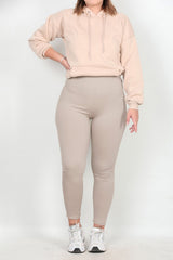 Geribde Legging, Grote Maat – Zand