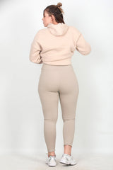 Geribde Legging, Grote Maat – Zand