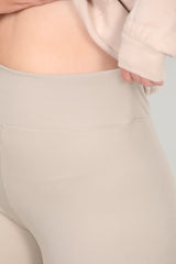 Geribde Legging, Grote Maat – Zand