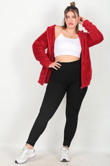 Geribbelde Legging In Plusmaat – Zwart