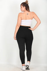 Geribbelde Legging In Plusmaat – Zwart