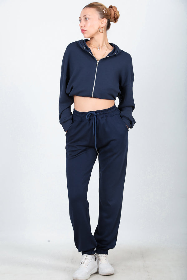 Joggingbroek Met Elastische Boorden In Marineblauw
