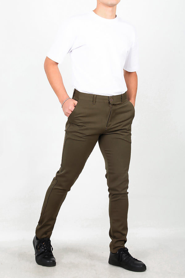 Heren Broek Van Katoenmix — Bruin