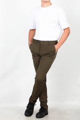 Heren Broek Van Katoenmix — Bruin