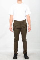 Heren Broek Van Katoenmix — Bruin