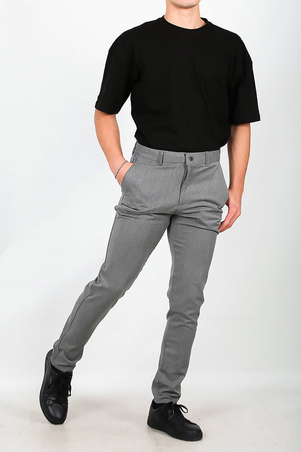 Heren Broek Van Katoenmix — Grijs