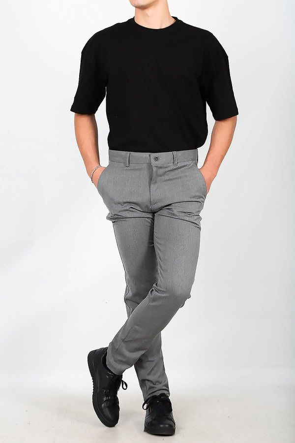 Heren Broek Van Katoenmix — Grijs
