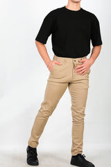 Heren Katoenen Broek — Beige