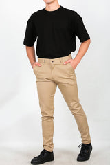 Heren Katoenen Broek — Beige