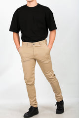 Heren Katoenen Broek — Beige