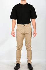 Heren Katoenen Broek — Beige