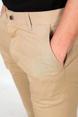 Heren Katoenen Broek — Beige
