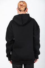 Oversized Zip - Hoodie — Zwart