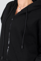 Oversized Zip - Hoodie — Zwart