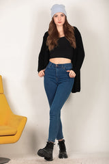 Stretch Mom Jeans, Donkerblauw