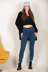 Stretch Mom Jeans, Donkerblauw