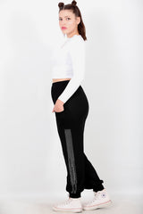 Harem Trousers With Side Stones — Black