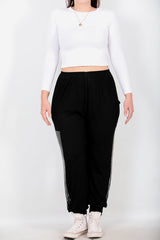 Harem Trousers With Side Stones — Black