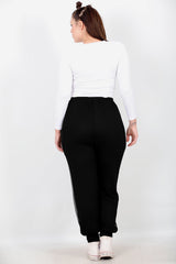 Harem Trousers With Side Stones — Black