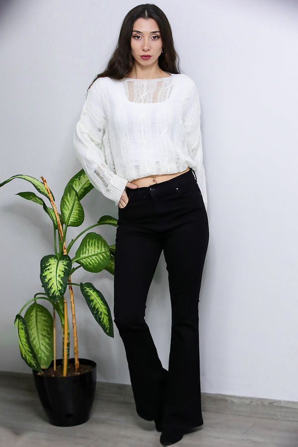 Zwarte Flared Broek