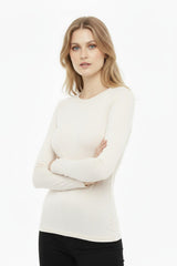 Top Met Ronde Hals – Off - White