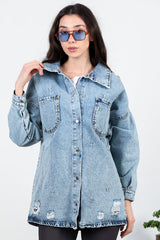 Denimjack Met Lasercut En Steendetails