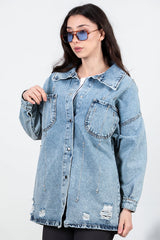 Denimjack Met Lasercut En Steendetails