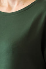 T - Shirt Met Afgeronde Zoom En Ronde Hals – Khaki