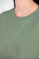 Oversized T - Shirt Met Zijsplit, Ronde Hals — Mint