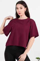 T - Shirt Mit Rundhalsausschnitt – Bordeaux