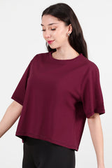 T - Shirt Mit Rundhalsausschnitt – Bordeaux