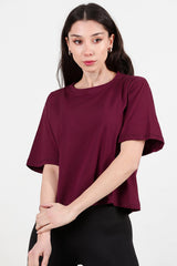 T - Shirt Mit Rundhalsausschnitt – Bordeaux