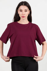 T - Shirt Mit Rundhalsausschnitt – Bordeaux
