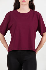 T - Shirt Mit Rundhalsausschnitt – Bordeaux