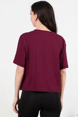 T - Shirt Mit Rundhalsausschnitt – Bordeaux