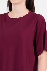 T - Shirt Mit Rundhalsausschnitt – Bordeaux