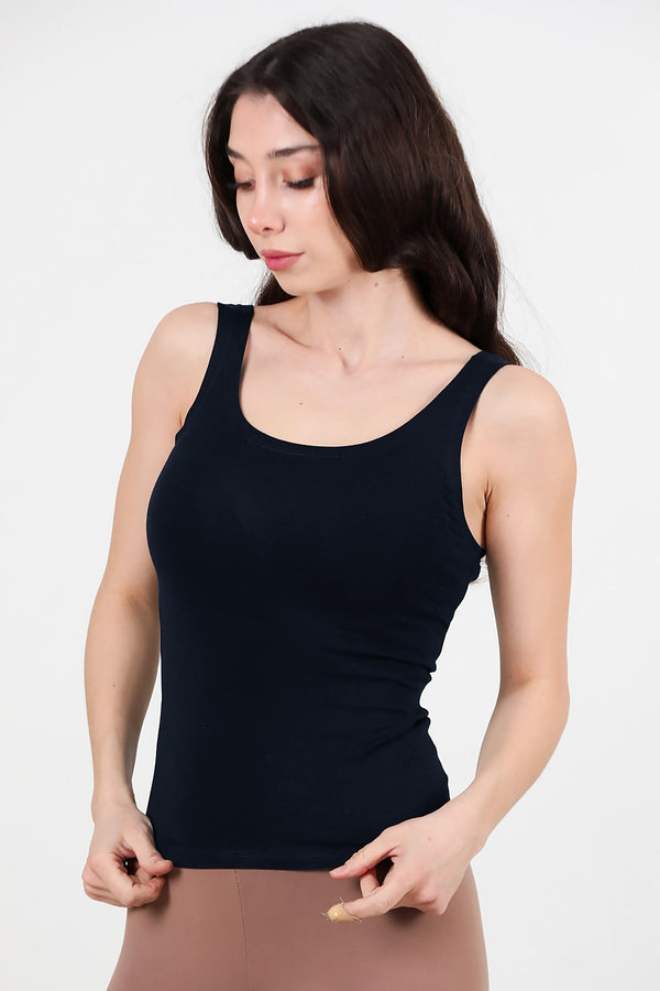 Body Met Brede Bandjes — Marineblauw