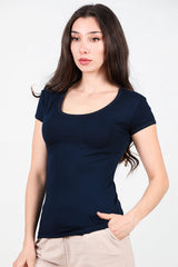 T - Shirt Met Ronde Hals — Donkerblauw