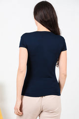 T - Shirt Met Ronde Hals — Donkerblauw