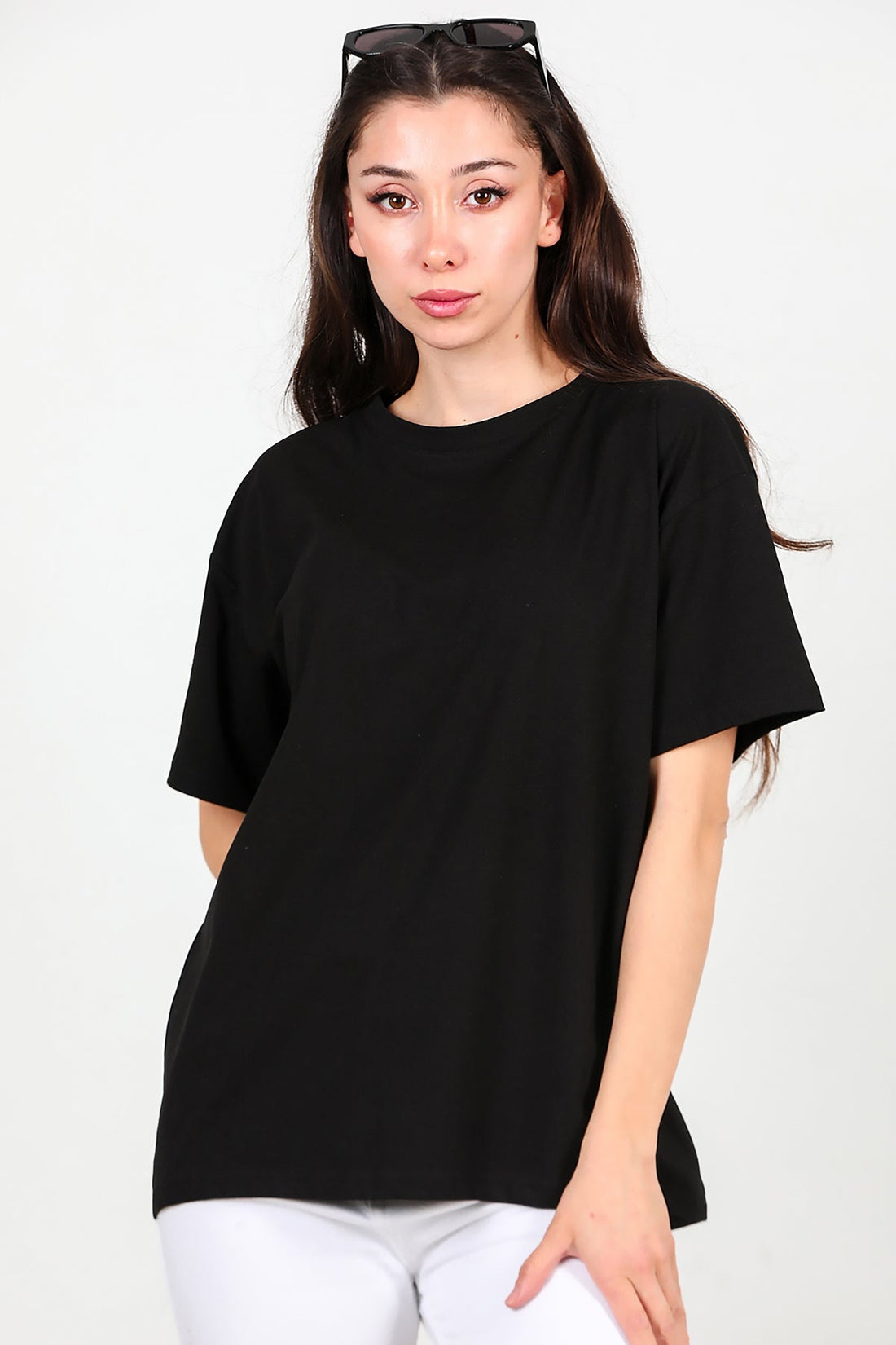 Dames Oversized T - Shirt — Zwart