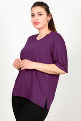 Blouse In Grote Maten - Paars