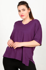 Blouse In Grote Maten - Paars