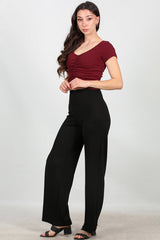 Wijde Broek Met Elastische Taille — Zwart