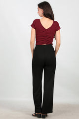Wijde Broek Met Elastische Taille — Zwart