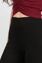 Wijde Broek Met Elastische Taille — Zwart