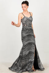 Ärmelloses Langes Abendkleid – Silber