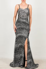 Ärmelloses Langes Abendkleid – Silber