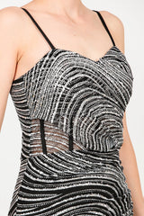 Ärmelloses Langes Abendkleid – Silber