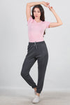 Geborstelde Joggingbroek Met Boord — Antraciet