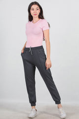 Brushed Cuffed Sweatpants — Charcoal